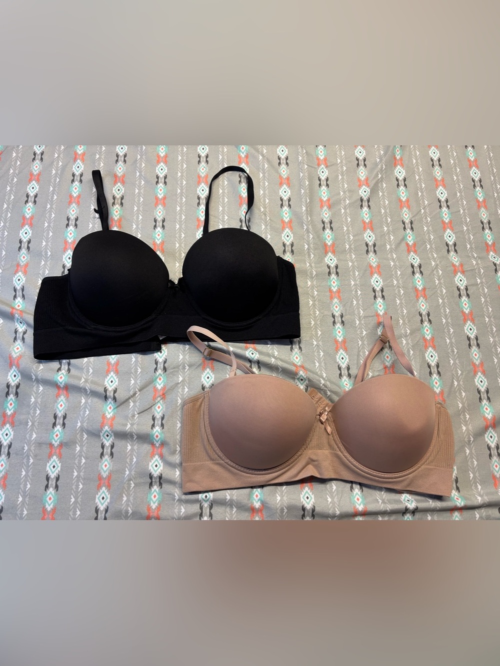 💮2 Strapless Convertible Bras - Black and Nude